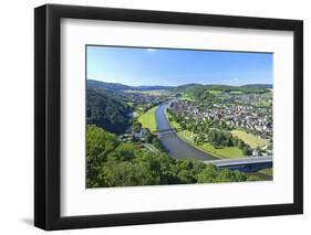 Germany, Lower Saxony, Weser Uplands, Weser River, City of Bodenwerder, Panoramic View-Chris Seba-Framed Photographic Print