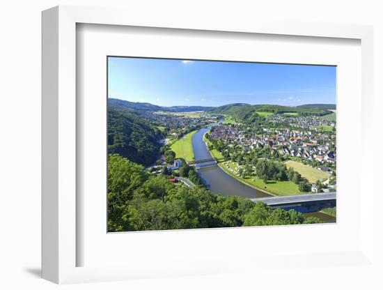 Germany, Lower Saxony, Weser Uplands, Weser River, City of Bodenwerder, Panoramic View-Chris Seba-Framed Photographic Print