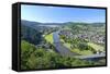 Germany, Lower Saxony, Weser Uplands, Weser River, City of Bodenwerder, Panoramic View-Chris Seba-Framed Stretched Canvas