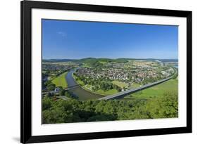 Germany, Lower Saxony, Weser Uplands, Weser River, Town of Bodenwerder, Panoramic View-Chris Seba-Framed Photographic Print