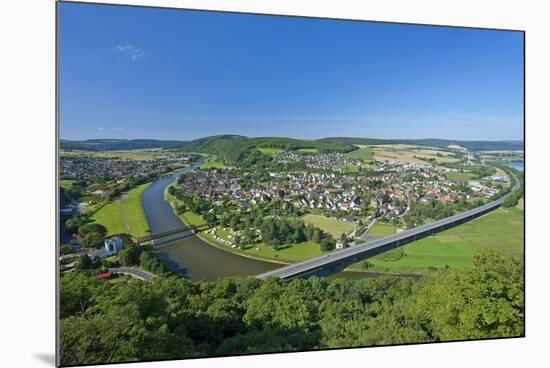 Germany, Lower Saxony, Weser Uplands, Weser River, Town of Bodenwerder, Panoramic View-Chris Seba-Mounted Photographic Print