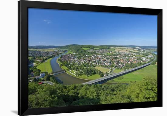 Germany, Lower Saxony, Weser Uplands, Weser River, Town of Bodenwerder, Panoramic View-Chris Seba-Framed Photographic Print