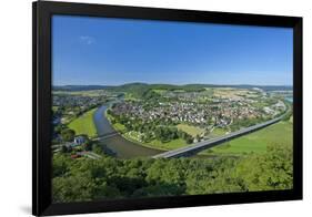 Germany, Lower Saxony, Weser Uplands, Weser River, Town of Bodenwerder, Panoramic View-Chris Seba-Framed Photographic Print