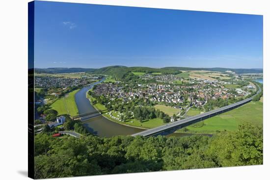 Germany, Lower Saxony, Weser Uplands, Weser River, Town of Bodenwerder, Panoramic View-Chris Seba-Stretched Canvas