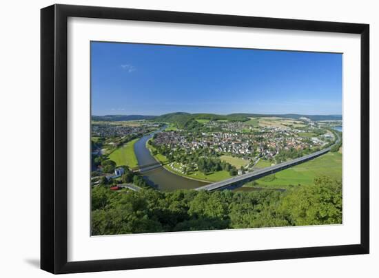 Germany, Lower Saxony, Weser Uplands, Weser River, Town of Bodenwerder, Panoramic View-Chris Seba-Framed Photographic Print