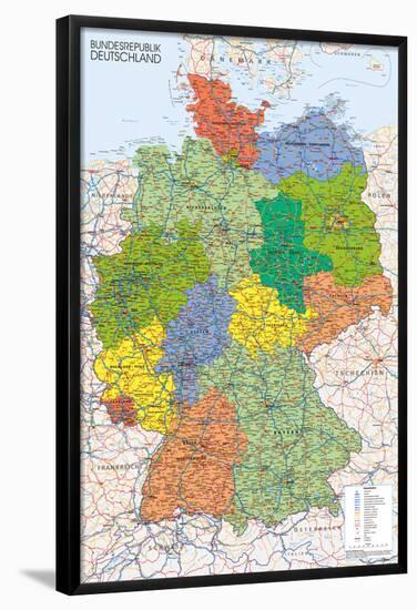 Germany Map Reference Poster-null-Framed Poster