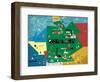 Germany Map-null-Framed Giclee Print