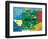 Germany Map-null-Framed Giclee Print