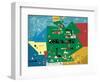 Germany Map-null-Framed Giclee Print