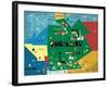 Germany Map-null-Framed Giclee Print