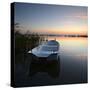 Germany, Mecklenburg-West Pomerania, Island RŸgen, Gro§er Jasmunder Bodden, Sunset, Rowing Boat-Andreas Vitting-Stretched Canvas