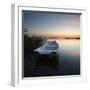 Germany, Mecklenburg-West Pomerania, Island RŸgen, Gro§er Jasmunder Bodden, Sunset, Rowing Boat-Andreas Vitting-Framed Premium Photographic Print