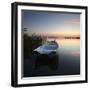 Germany, Mecklenburg-West Pomerania, Island RŸgen, Gro§er Jasmunder Bodden, Sunset, Rowing Boat-Andreas Vitting-Framed Photographic Print