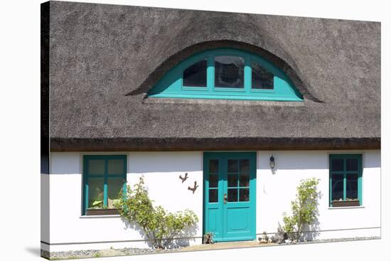 Germany, Mecklenburg-Western Pomerania, Island RŸgen, Thatched-Roof House, Entrance, Detail-Chris Seba-Stretched Canvas