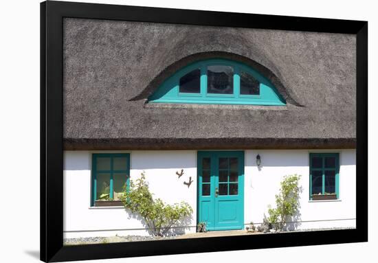 Germany, Mecklenburg-Western Pomerania, Island RŸgen, Thatched-Roof House, Entrance, Detail-Chris Seba-Framed Photographic Print