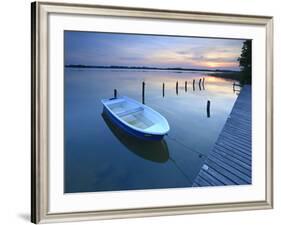 Germany, Mecklenburg-Western Pomerania, Mecklenburg-Vorpommern, Schaalsee, Footbridge-Andreas Vitting-Framed Photographic Print