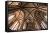 Germany, Mecklenburg-Western Pomerania, Röbel, Nikolaikirche, tree-aisled hall church-Roland T. Frank-Framed Stretched Canvas