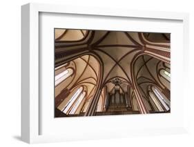 Germany, Mecklenburg-Western Pomerania, Röbel, Nikolaikirche, tree-aisled hall church-Roland T. Frank-Framed Photographic Print