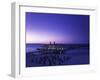 Germany, Mecklenburg-Western Pomerania, the Baltic Sea, RŸgen, Sellin, Pier, Blue Hour-Andreas Keil-Framed Photographic Print