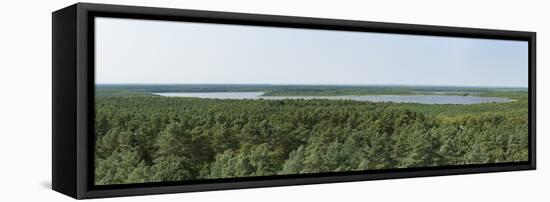 Germany, Mecklenburg-Western Pomerania, view from the Käflingsbergturm to the west to the Priesterb-Roland T. Frank-Framed Stretched Canvas