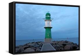 Germany, Mecklenburg-Western Pomerania, WarnemŸnde, Lighthouse-Jule Leibnitz-Framed Stretched Canvas