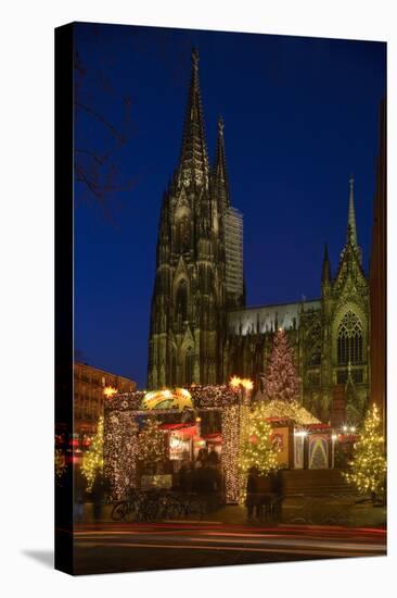 Germany, North Rhine-Westphalia, Cologne, Christmas Fair in Front of the Cologne Cathedral-Andreas Keil-Stretched Canvas