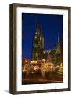 Germany, North Rhine-Westphalia, Cologne, Christmas Fair in Front of the Cologne Cathedral-Andreas Keil-Framed Photographic Print