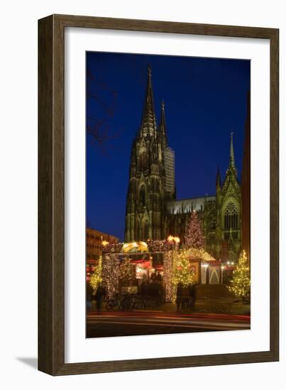 Germany, North Rhine-Westphalia, Cologne, Christmas Fair in Front of the Cologne Cathedral-Andreas Keil-Framed Photographic Print