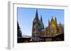 Germany, North Rhine-Westphalia, Cologne, Christmas Market, Cologne Cathedral, West Side, Evening-Chris Seba-Framed Photographic Print