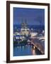 Germany, North Rhine Westphalia, Cologne (Koln), Hohenzoller Bridge over River Rhine and Cathedral-Michele Falzone-Framed Photographic Print