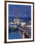 Germany, North Rhine Westphalia, Cologne (Koln), Hohenzoller Bridge over River Rhine and Cathedral-Michele Falzone-Framed Photographic Print