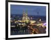 Germany, North Rhine Westphalia, Cologne (Koln), Hohenzoller Bridge over River Rhine and Cathedral-Michele Falzone-Framed Photographic Print