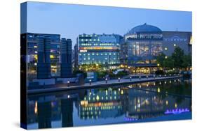 Germany, North Rhine-Westphalia, Cologne, Mediapark, Cinedom, Evening Light-Chris Seba-Stretched Canvas