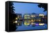 Germany, North Rhine-Westphalia, Cologne, Mediapark, Cinedom, Evening Light-Chris Seba-Framed Stretched Canvas