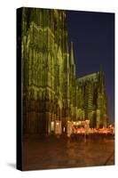 Germany, North Rhine-Westphalia, Cologne, Place Roncalli, Christmas Fair and Cologne Cathedral-Andreas Keil-Stretched Canvas
