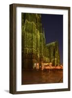 Germany, North Rhine-Westphalia, Cologne, Place Roncalli, Christmas Fair and Cologne Cathedral-Andreas Keil-Framed Photographic Print