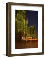 Germany, North Rhine-Westphalia, Cologne, Place Roncalli, Christmas Fair and Cologne Cathedral-Andreas Keil-Framed Photographic Print