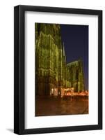 Germany, North Rhine-Westphalia, Cologne, Place Roncalli, Christmas Fair and Cologne Cathedral-Andreas Keil-Framed Photographic Print