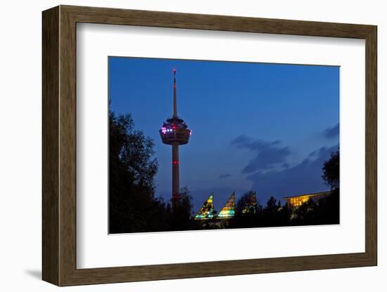 Germany, North Rhine-Westphalia, Cologne, Television Tower, Evening-Chris Seba-Framed Photographic Print