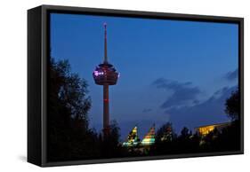 Germany, North Rhine-Westphalia, Cologne, Television Tower, Evening-Chris Seba-Framed Stretched Canvas