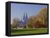 Germany, North Rhine-Westphalia, Cologne, View from the Rhine Park on Cologne Cathedral in Autumn-Andreas Keil-Framed Stretched Canvas