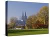 Germany, North Rhine-Westphalia, Cologne, View from the Rhine Park on Cologne Cathedral in Autumn-Andreas Keil-Stretched Canvas