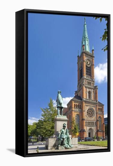Germany, North Rhine-Westphalia, Dusseldorf, Martin Luther Square, St. John's Church-Chris Seba-Framed Stretched Canvas