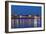 Germany, North Rhine-Westphalia, Dusseldorf, Rhine Shore, at Night, Lights, Reflection-Chris Seba-Framed Photographic Print