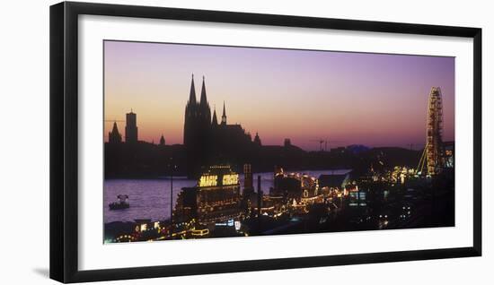 Germany, North Rhine-Westphalia, Funfair on the Deutz Bank of the Rhine-Andreas Keil-Framed Photographic Print