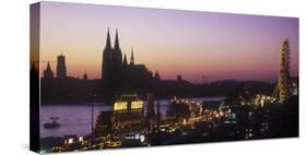 Germany, North Rhine-Westphalia, Funfair on the Deutz Bank of the Rhine-Andreas Keil-Stretched Canvas