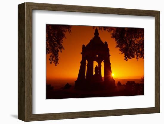 Germany, North Rhine-Westphalia, Porta Westfalica, Emperor-Wilhelm-Monument, Sunrise-Chris Seba-Framed Photographic Print