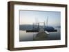 Germany, North Rhine-Westphalia, Sorpe Dam, Bridge, Boats, Dusk-Benjamin Engler-Framed Photographic Print