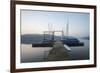 Germany, North Rhine-Westphalia, Sorpe Dam, Bridge, Boats, Dusk-Benjamin Engler-Framed Photographic Print