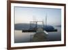 Germany, North Rhine-Westphalia, Sorpe Dam, Bridge, Boats, Dusk-Benjamin Engler-Framed Photographic Print